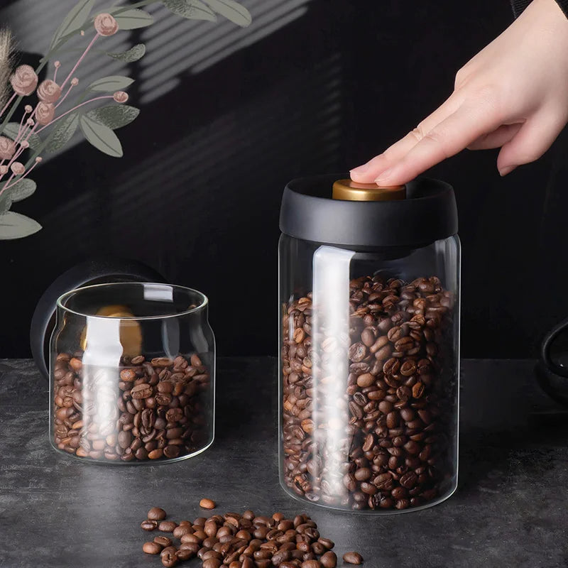 Premium Vacuum Sealed Glass Canister - Airtight Food Storage Jar