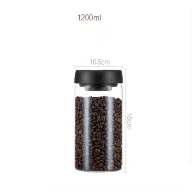 Premium Vacuum Sealed Glass Canister - Airtight Food Storage Jar