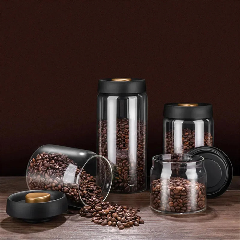 Premium Vacuum Sealed Glass Canister - Airtight Food Storage Jar