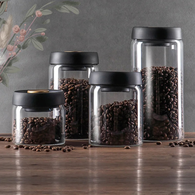 Premium Vacuum Sealed Glass Canister - Airtight Food Storage Jar